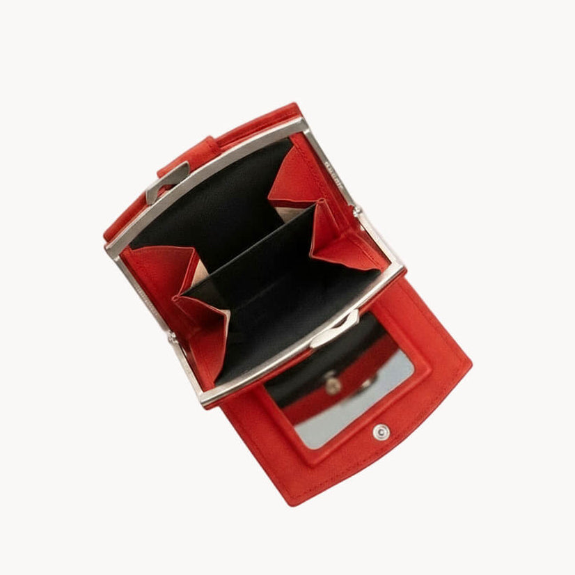 Leather Wallet with Mirror – Compact & Elegant