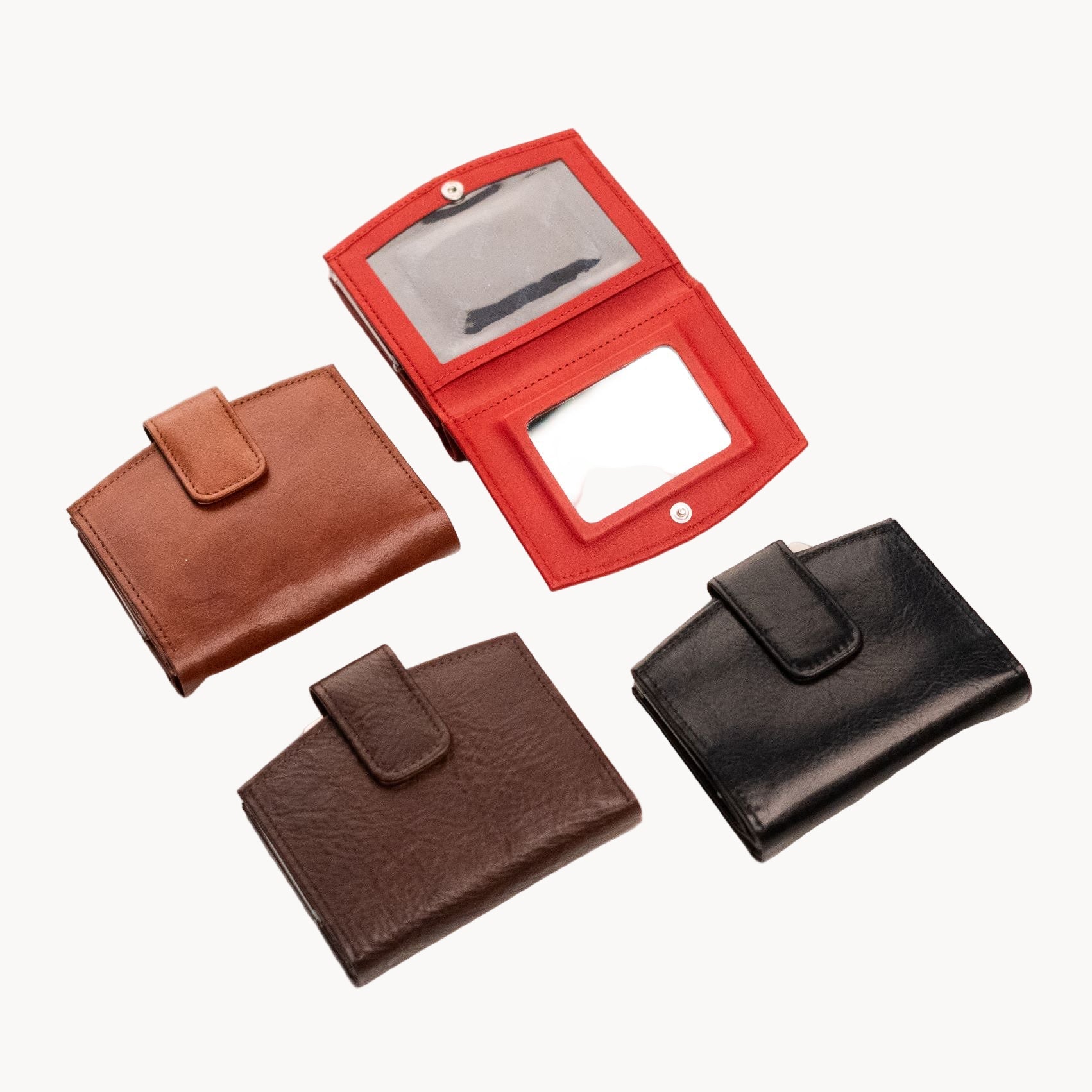 Leather Wallet with Mirror – Compact & Elegant extra foto