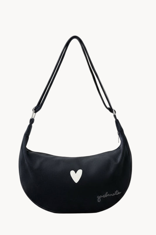 Hobo Bag Heart - Black