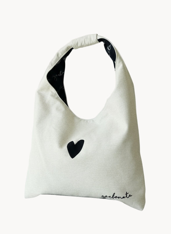 Moon Bag Heart - White